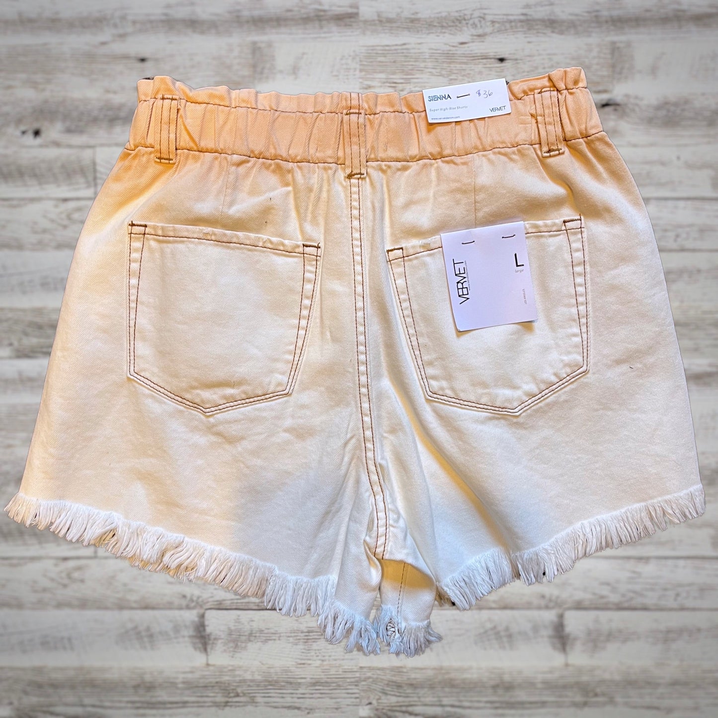 Vervet Sienna Super High Rise Paperbag Denim Shorts