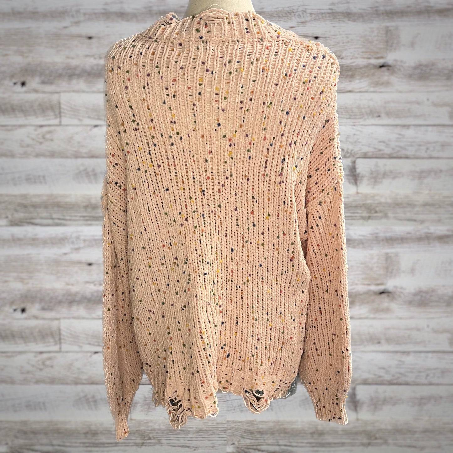 PLUS Rainbow Sprinkle Distressed Chenille Sweater