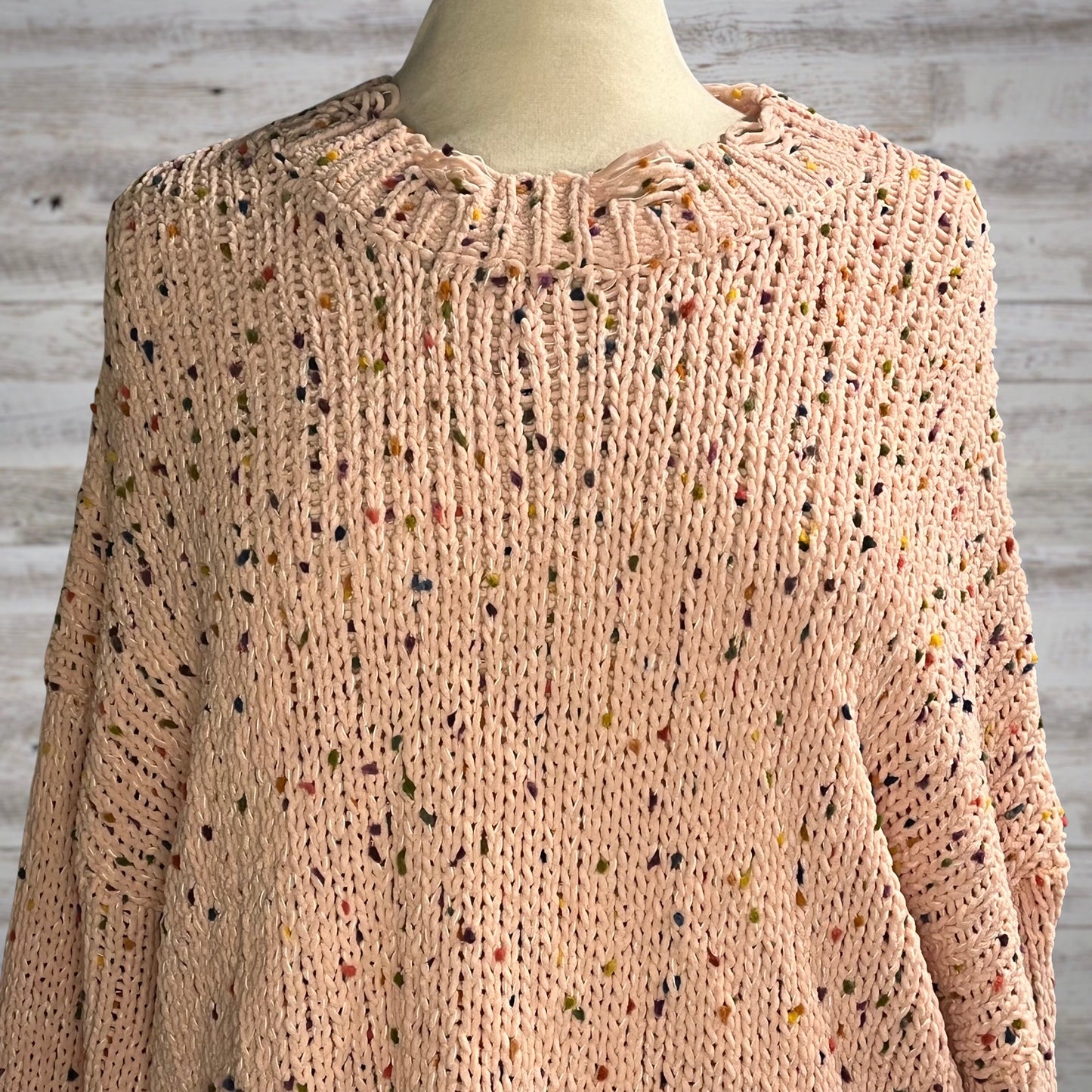 PLUS Rainbow Sprinkle Distressed Chenille Sweater
