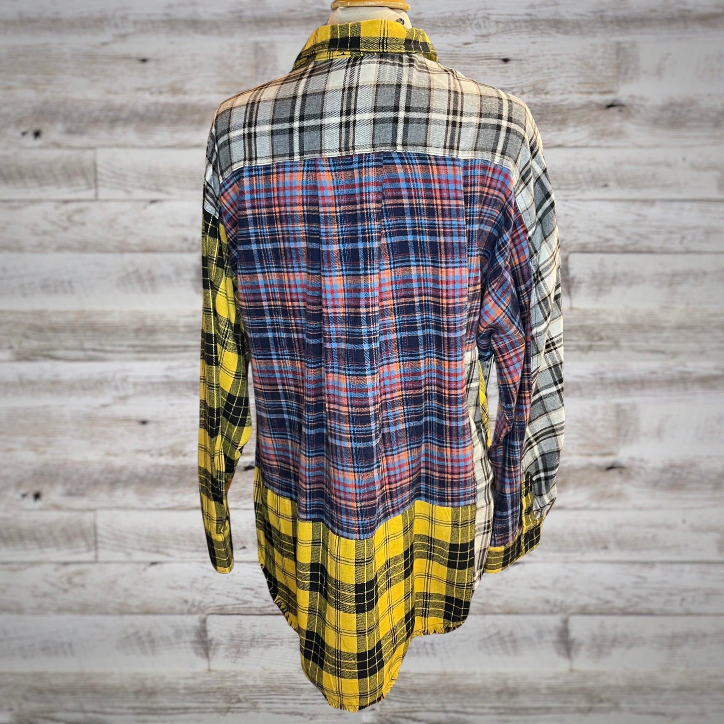 Your Boyfriend's Plaid Hi Low Flannel Tunic Shirt