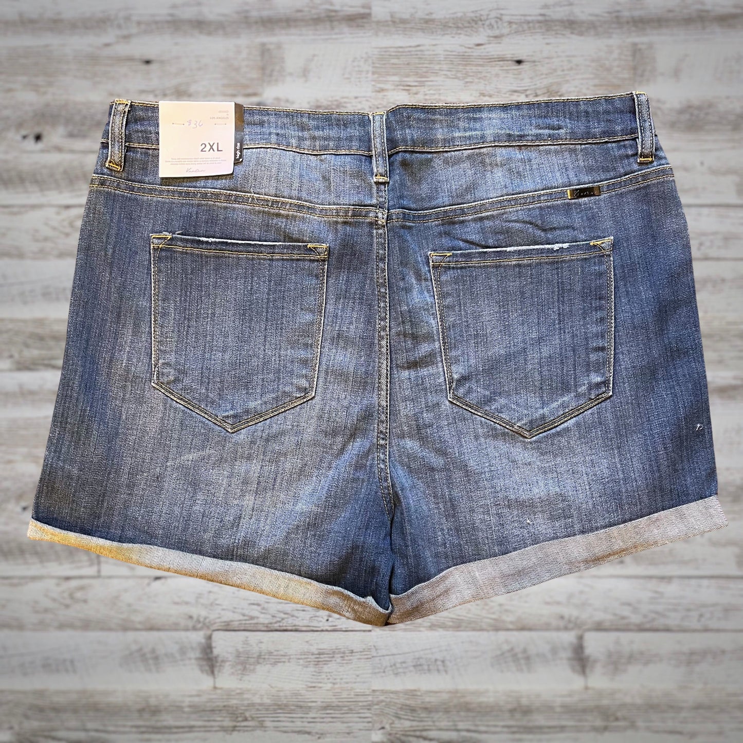 PLUS Kancan High Rise Rolled Cuff Jean Shorts