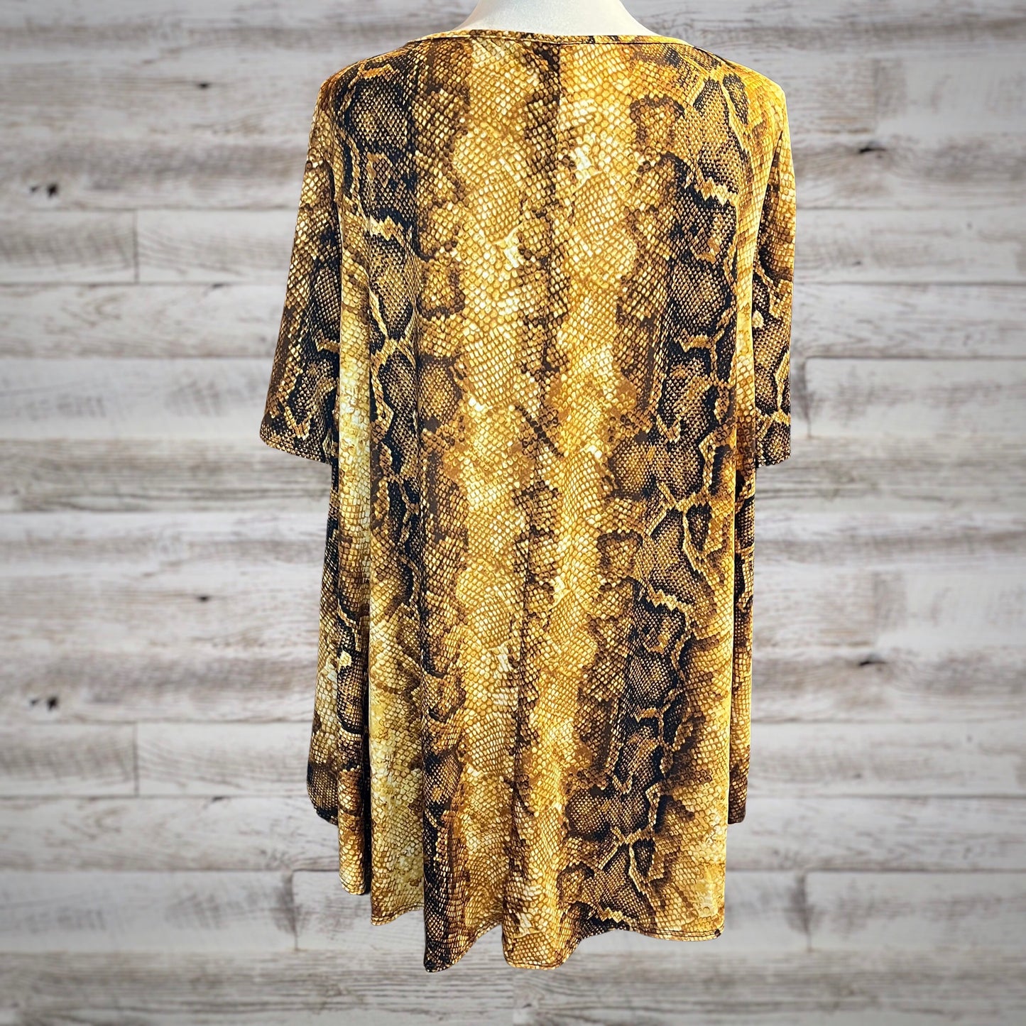 PLUS Snake Print Swing Tee with High Low Hem