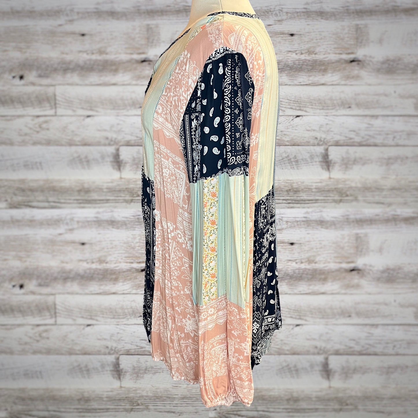 Sunday Afternoon Bandana Patchwork Blouse with Long Sleeves