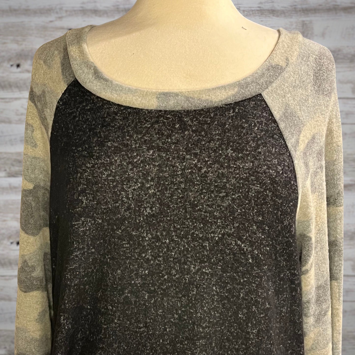 PLUS Super Soft Fleece Camo Baseball Tee
