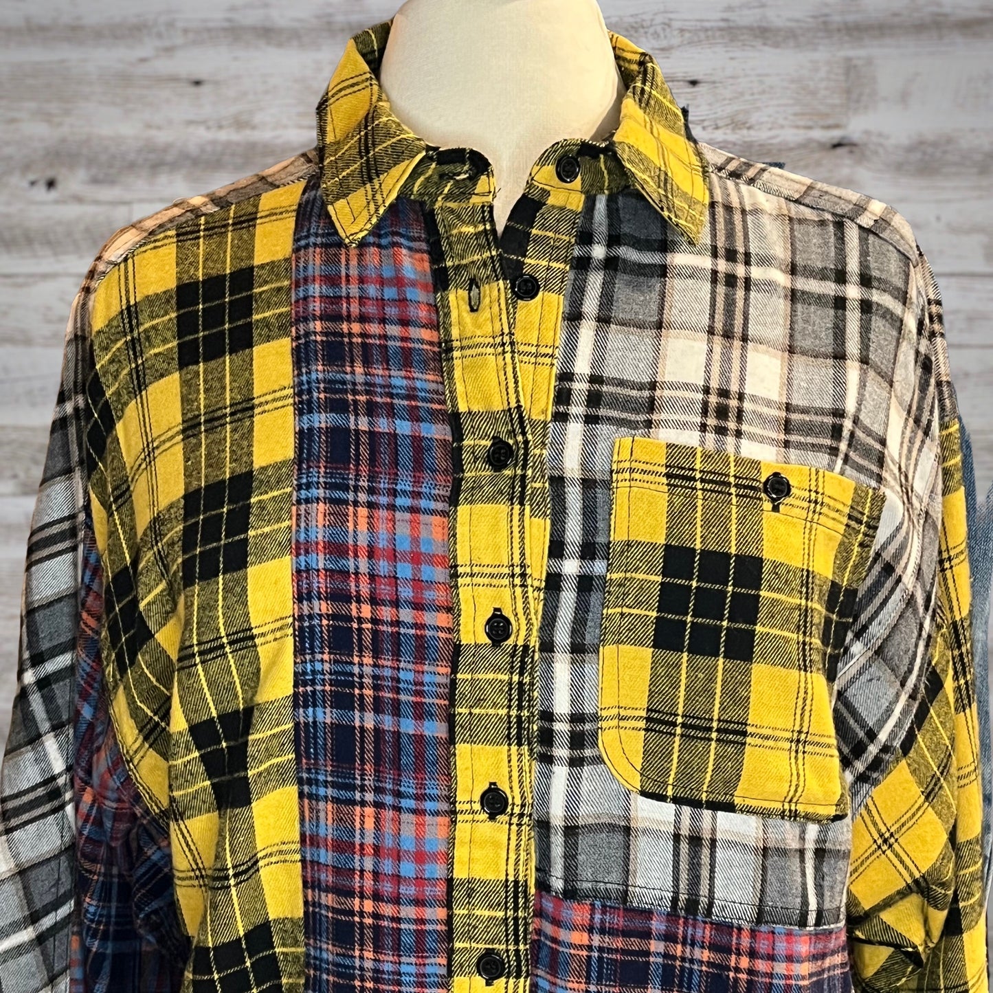 Your Boyfriend's Plaid Hi Low Flannel Tunic Shirt