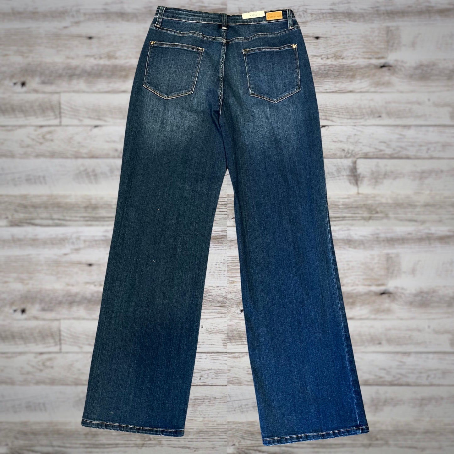 PLUS Judy Blue Wide Leg Trouser Front Seam Jeans with High Waist