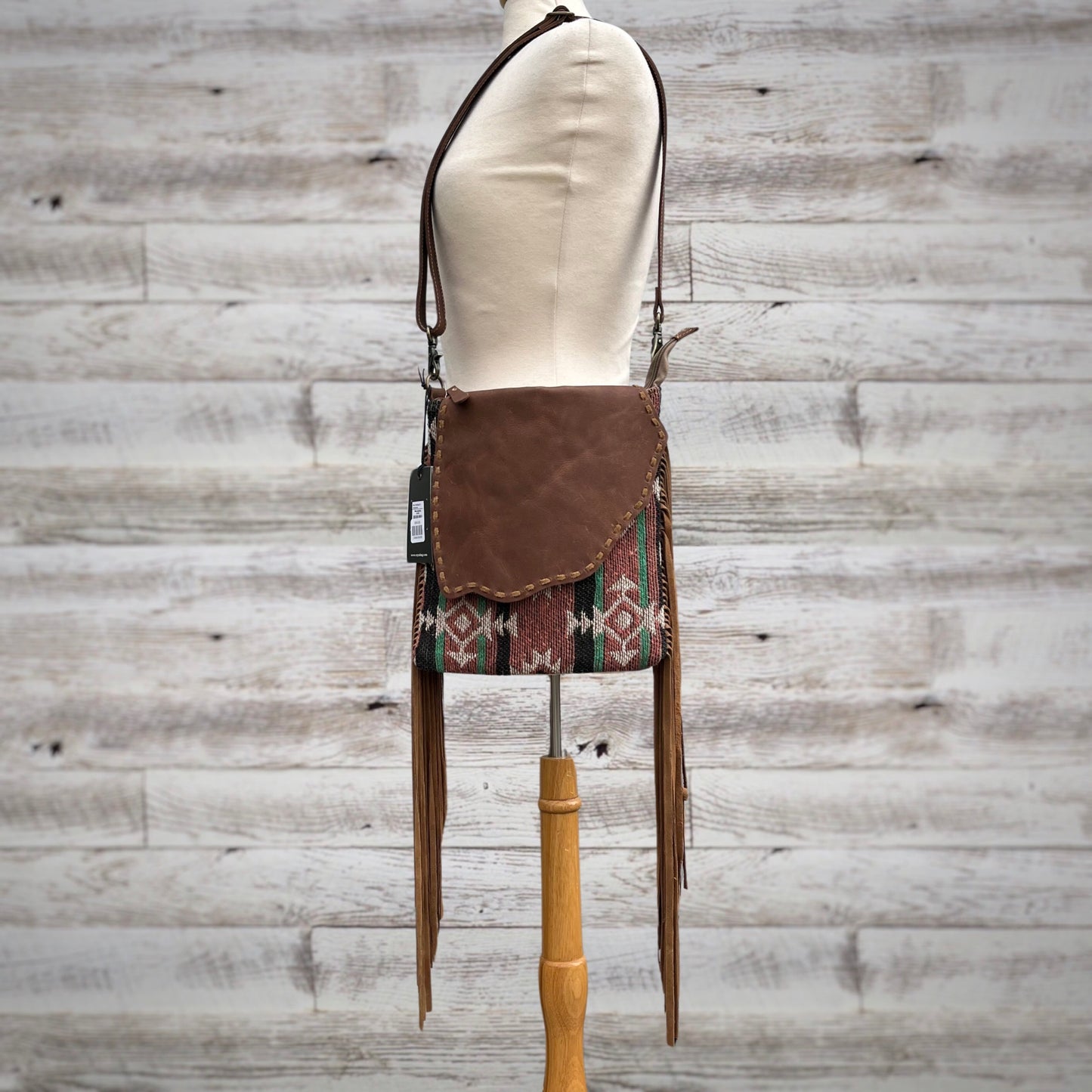 Myra Bag Willow Woven and Leather Concealed Carry Crossbody