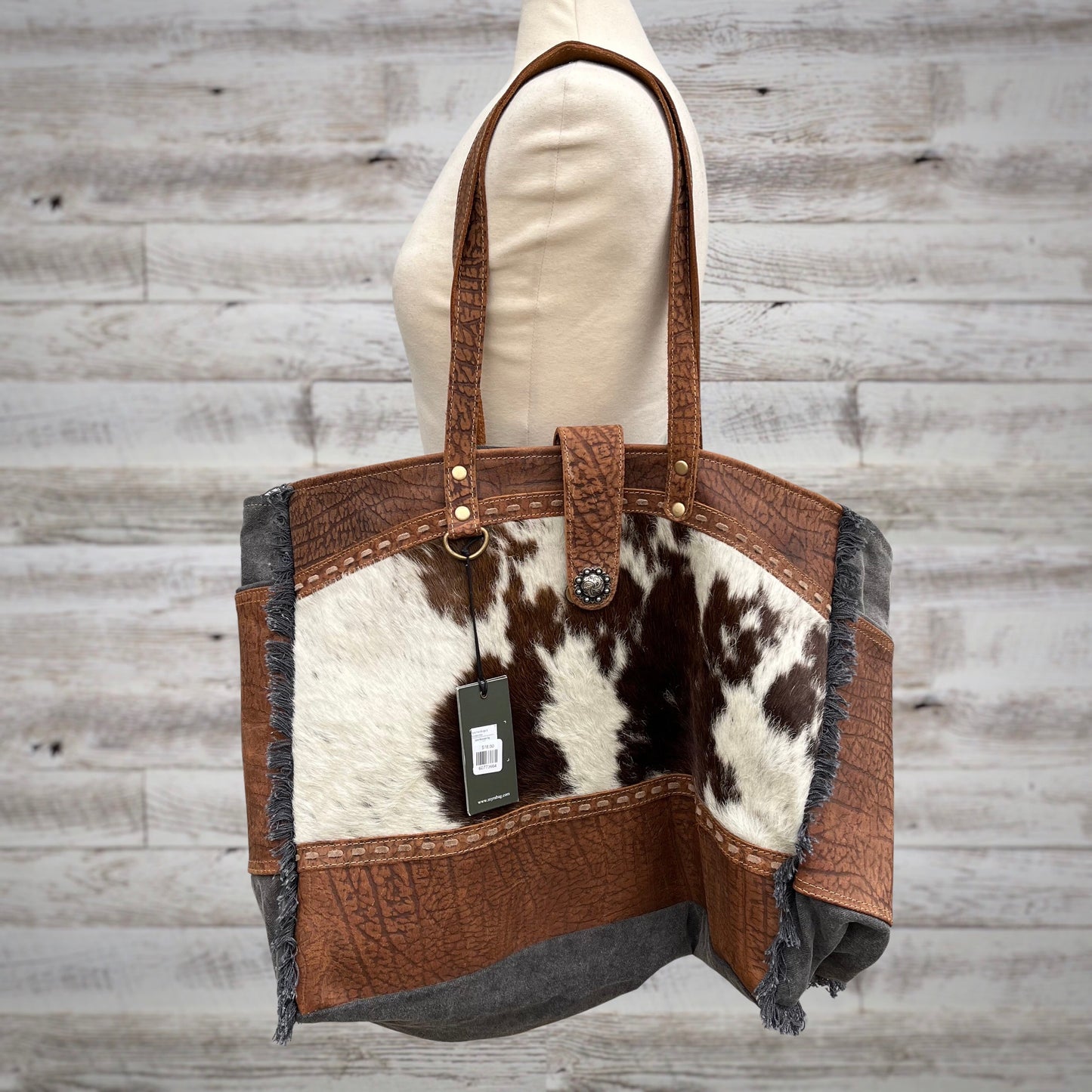 Myra Bag Asher Calfhair and Leather Weekender Bag