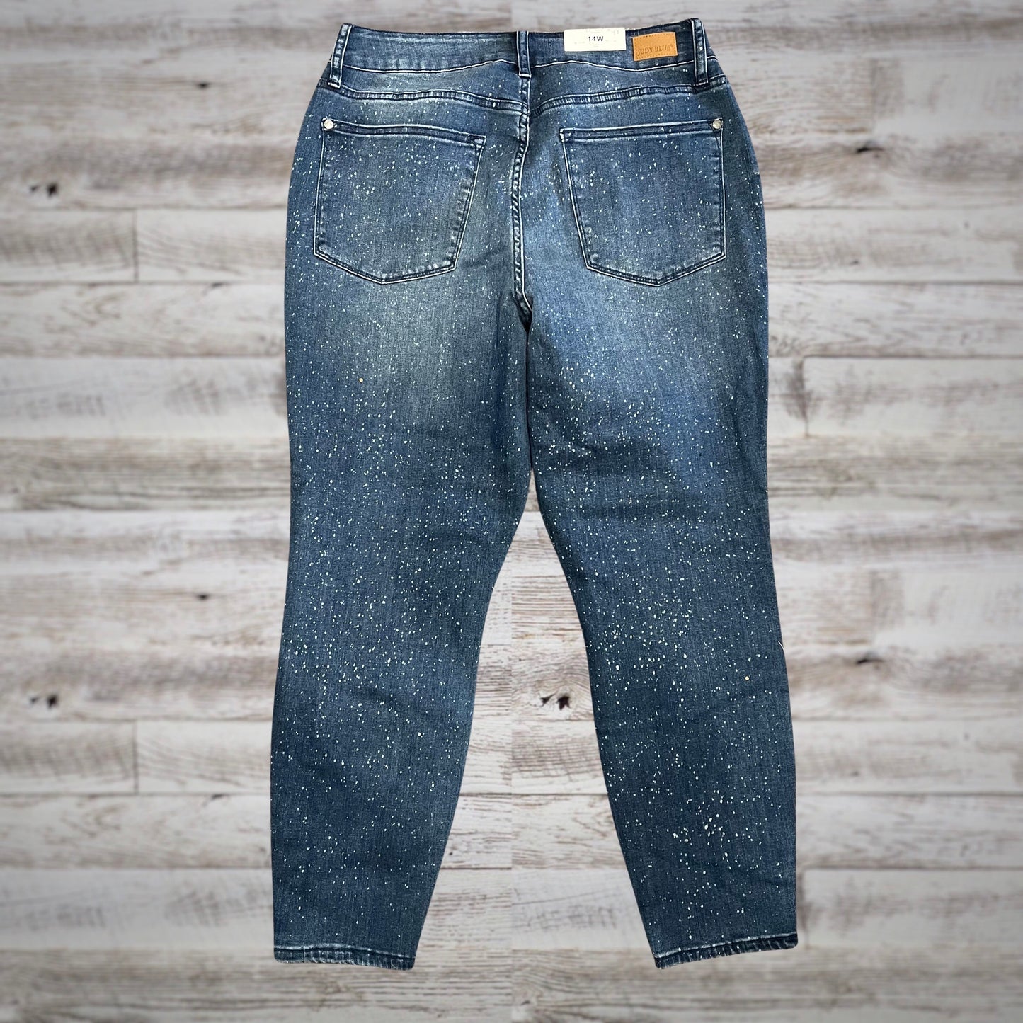 Judy Blue Bleach Splatter Mid Rise Relaxed Fit Jeans