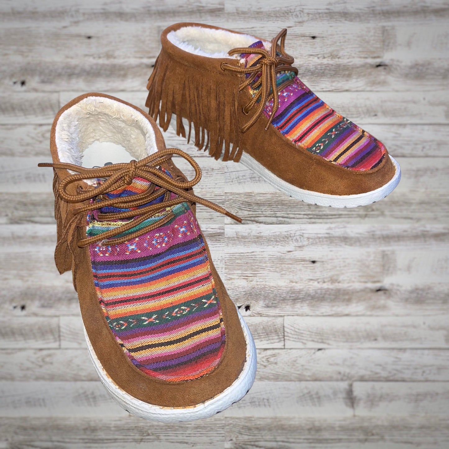 Gypsy Jazz Sunrise Serape Fringe Moc Sneakers