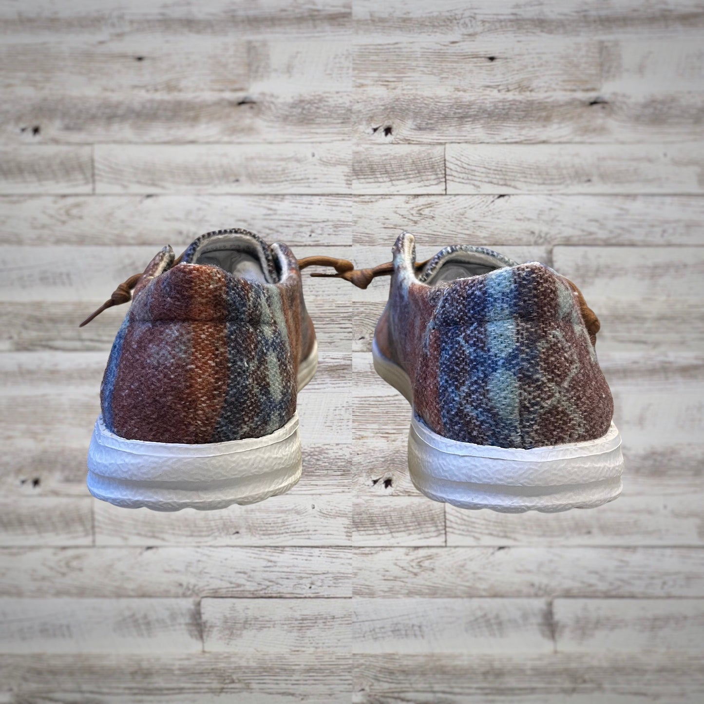 Gypsy Jazz Western Print Slip On Shoes in Rust
