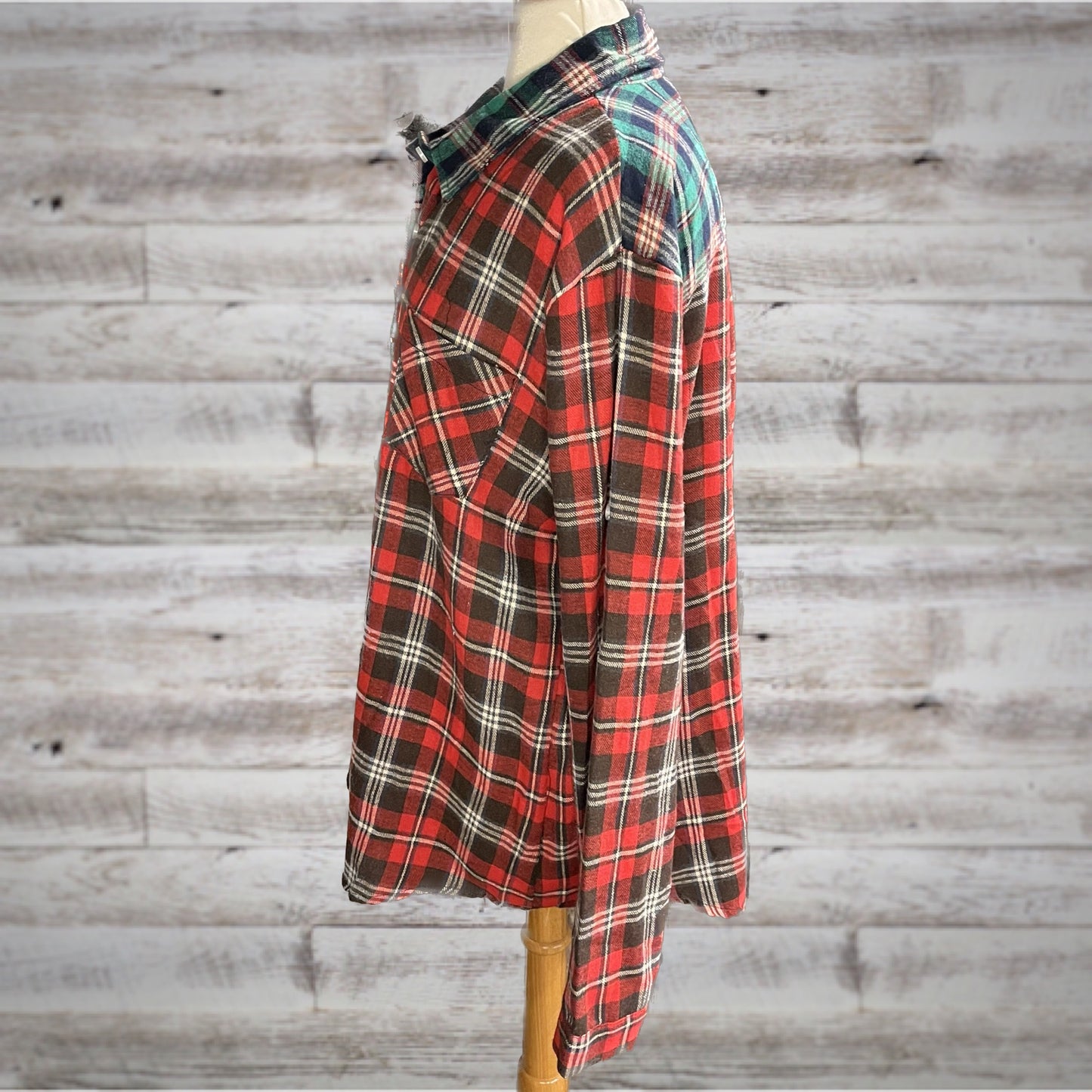 PLUS Soft & Cozy Split Plaid Flannel Shirt