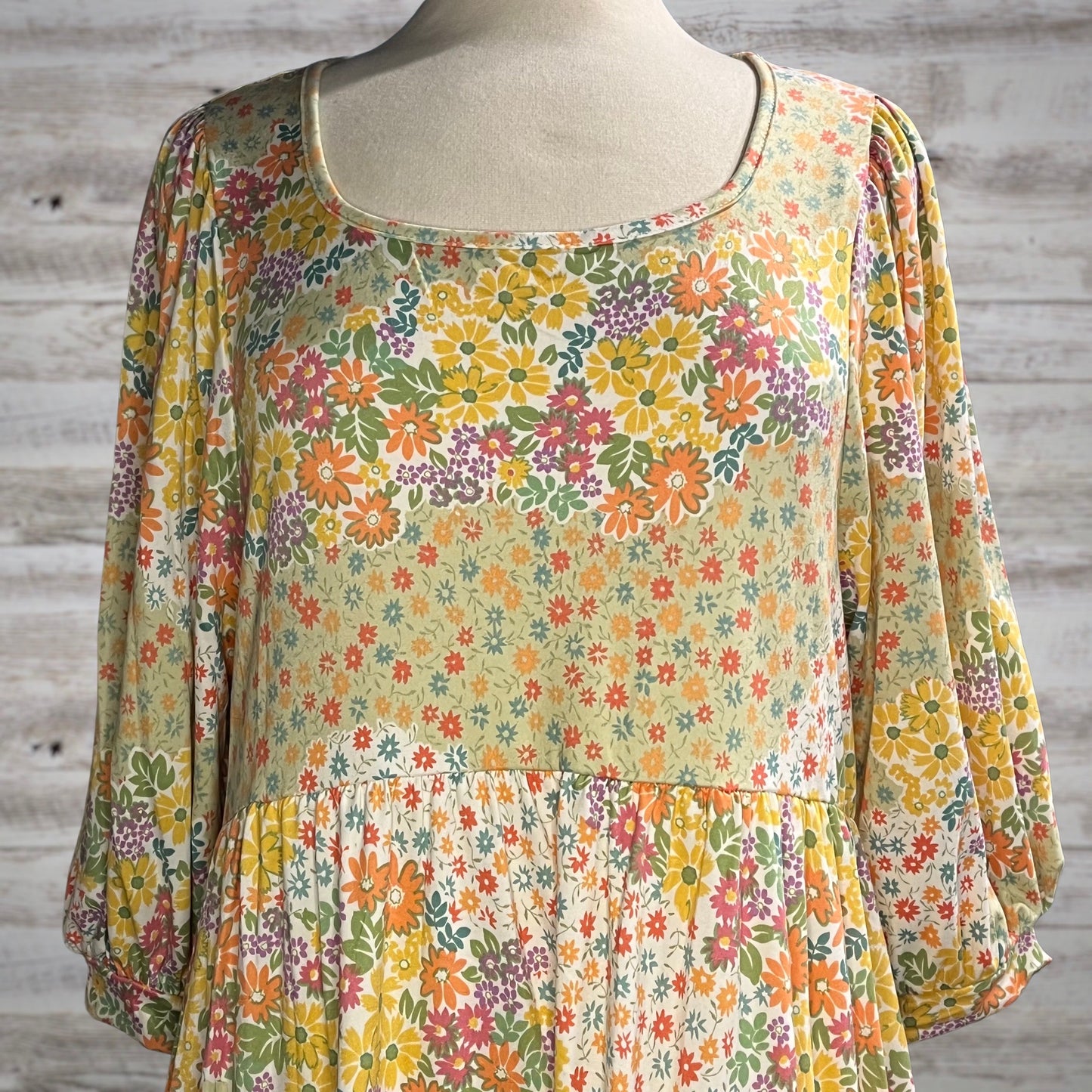 Spring Meadow Square Neck Jersey Babydoll Dress