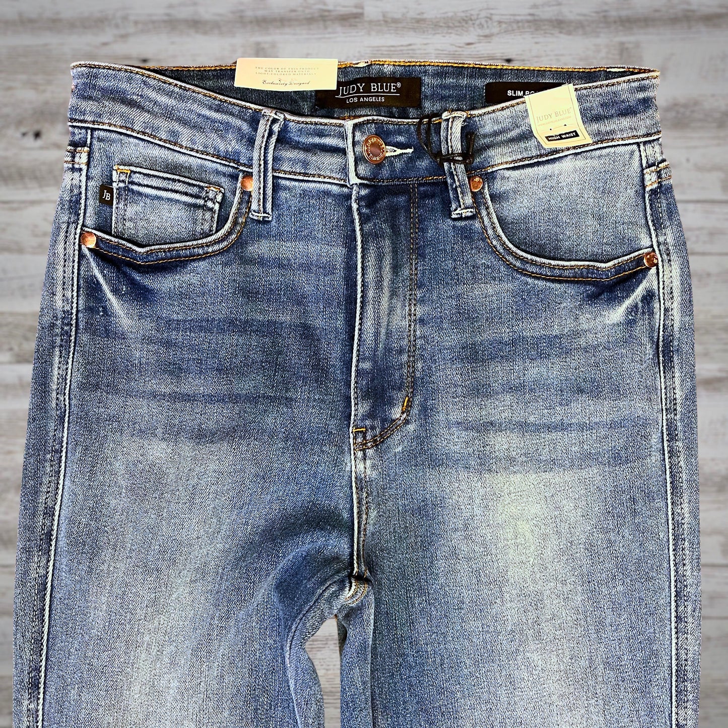 PLUS Judy Blue Slim Boot Undone Hem Jeans in Medium Wash