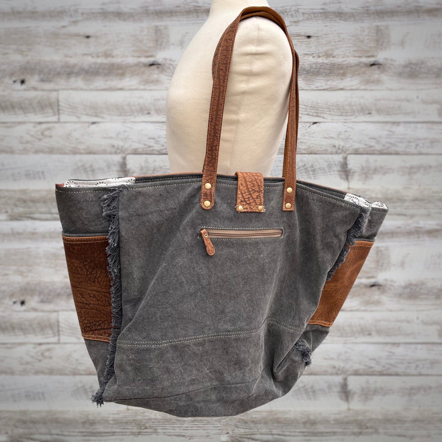 Myra Bag Asher Calfhair and Leather Weekender Bag