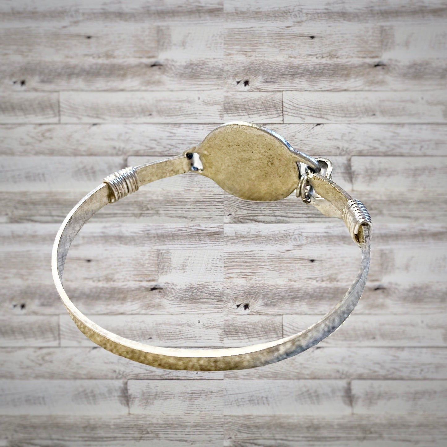 Be-YOU-tiful Silver Tone Charm Cuff Bracelet