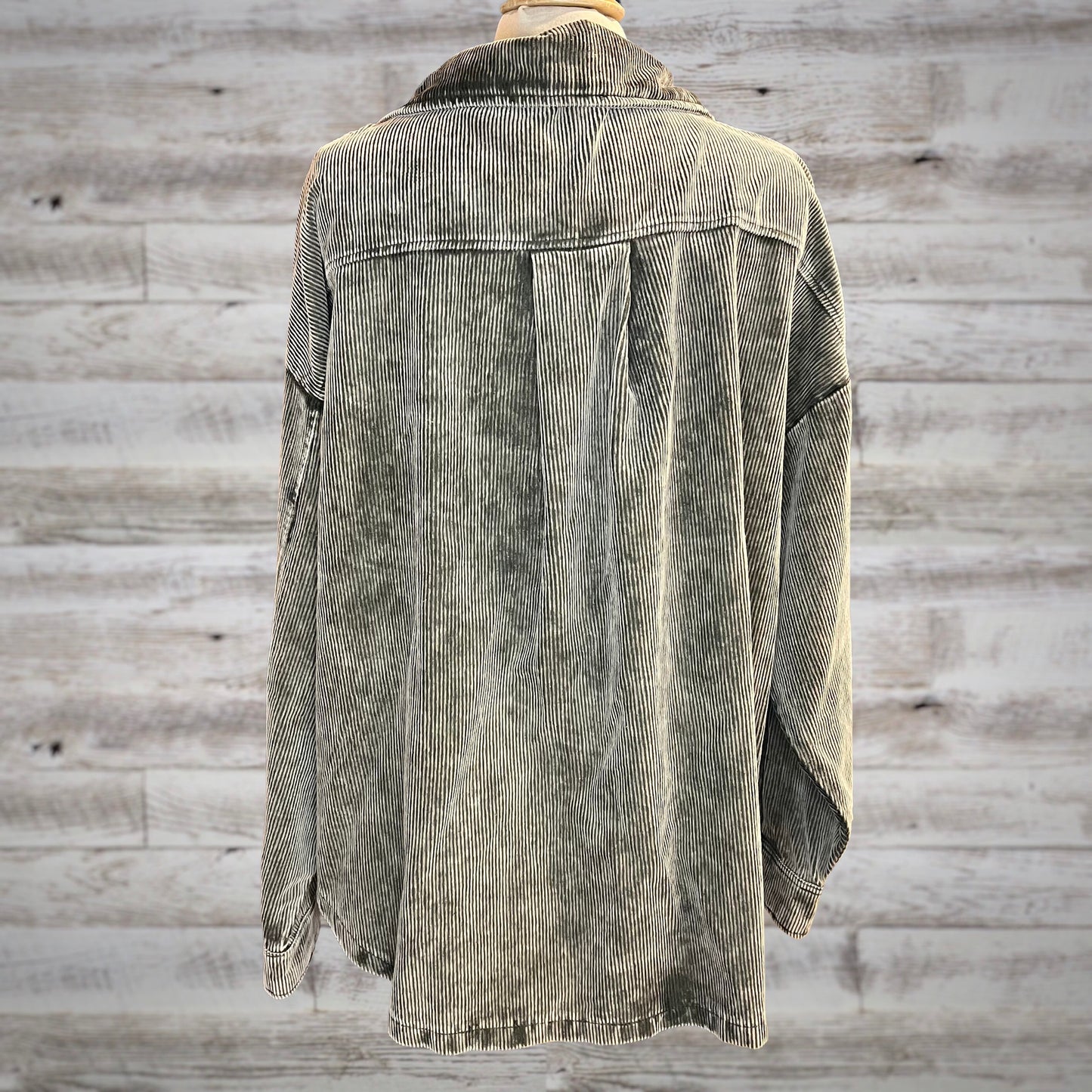 PLUS Comfy Oversized Corduroy Shacket in Forest