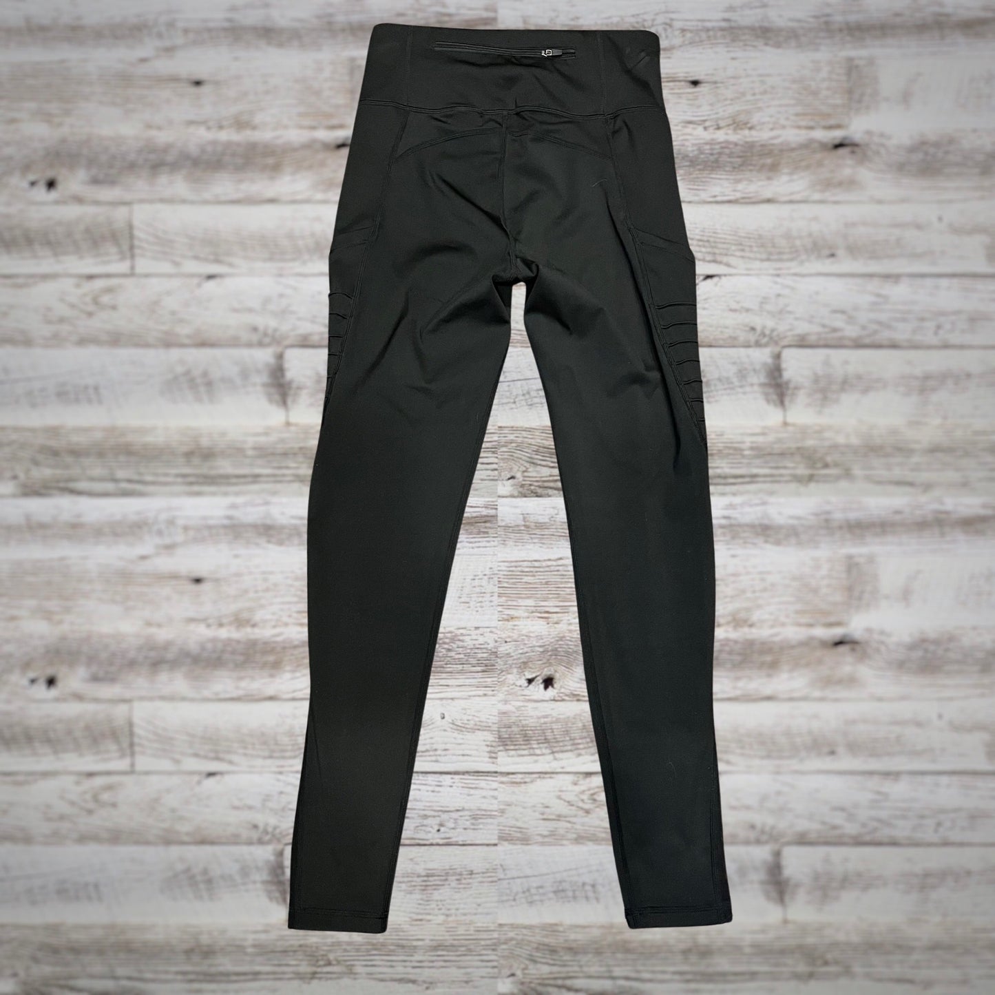 Mesh Panel Black Active Leggings with Pockets