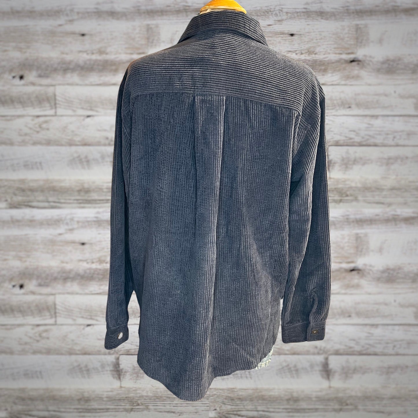 Navy Corduroy Lightweight Button Down Shacket