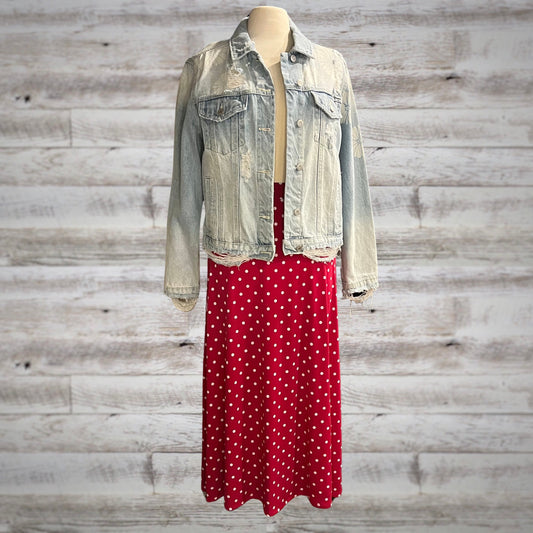 Candy Apple Polka Dot Pull On Maxi Skirt