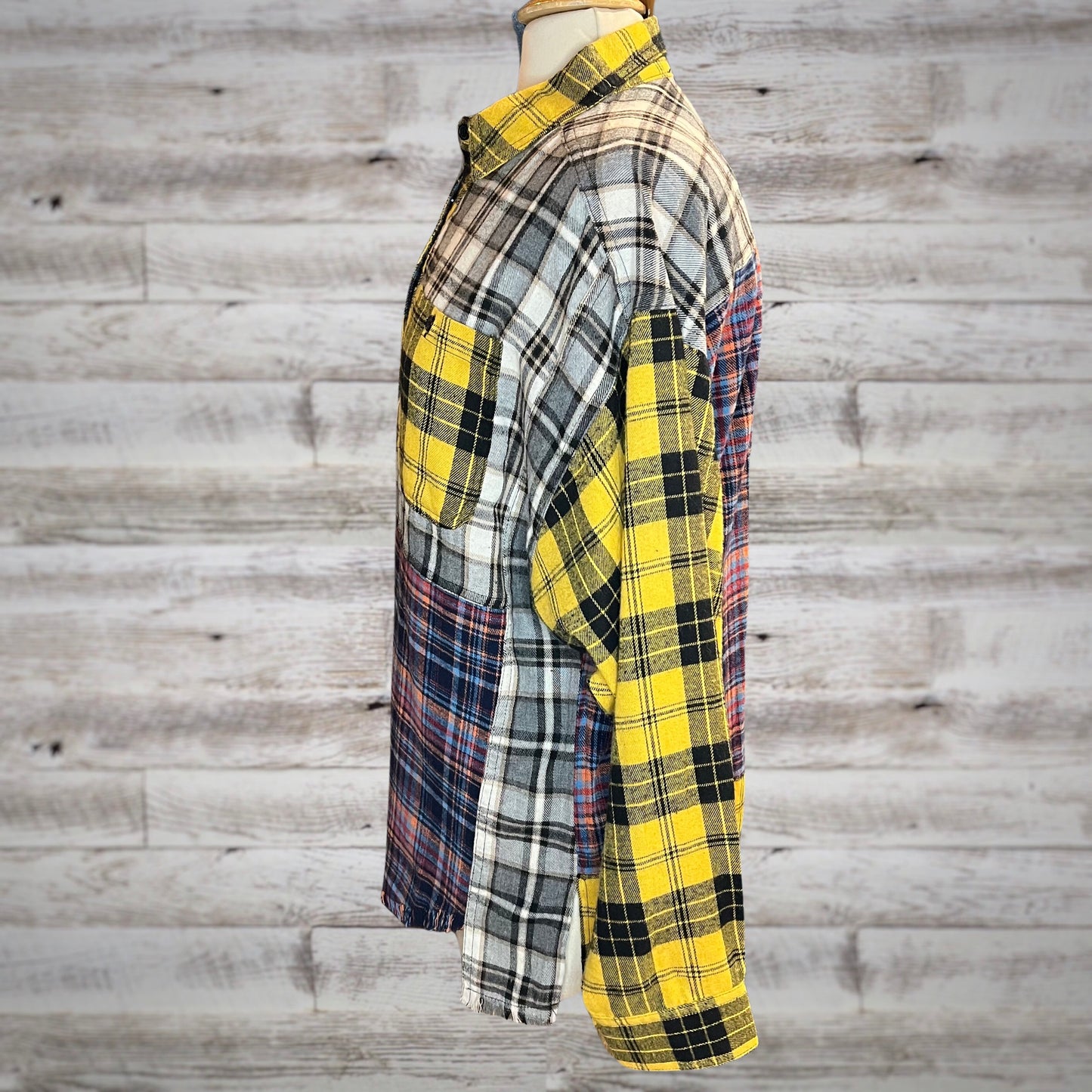 Your Boyfriend's Plaid Hi Low Flannel Tunic Shirt