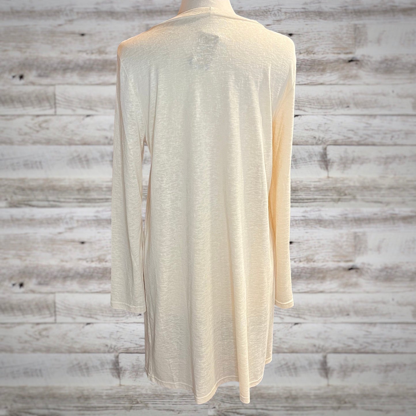 Ivory Button Down Lightweight Longline Cardigan