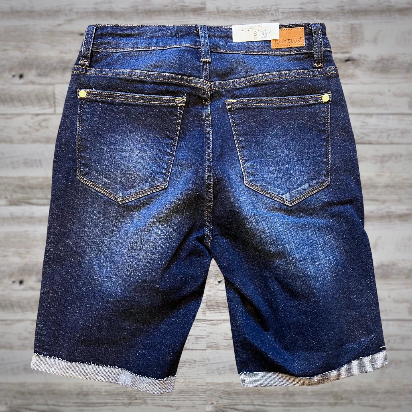 Judy Blue Distressed Long Bermuda Jean Shorts