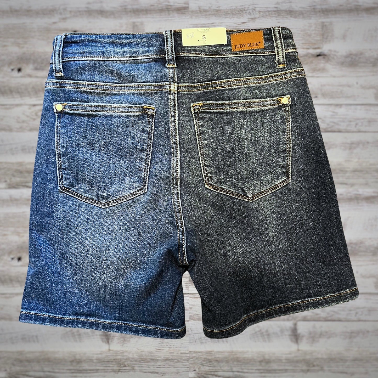 Judy Blue Bermuda High Rise Jean Shorts in Dark Wash