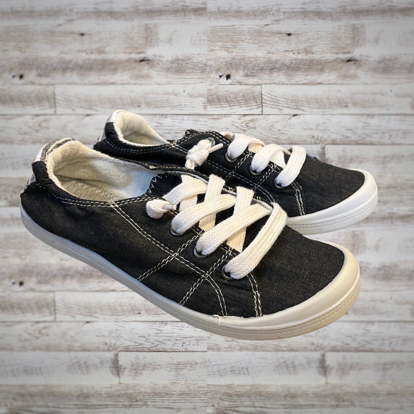 Forever Denim Canvas Slip On Sneakers