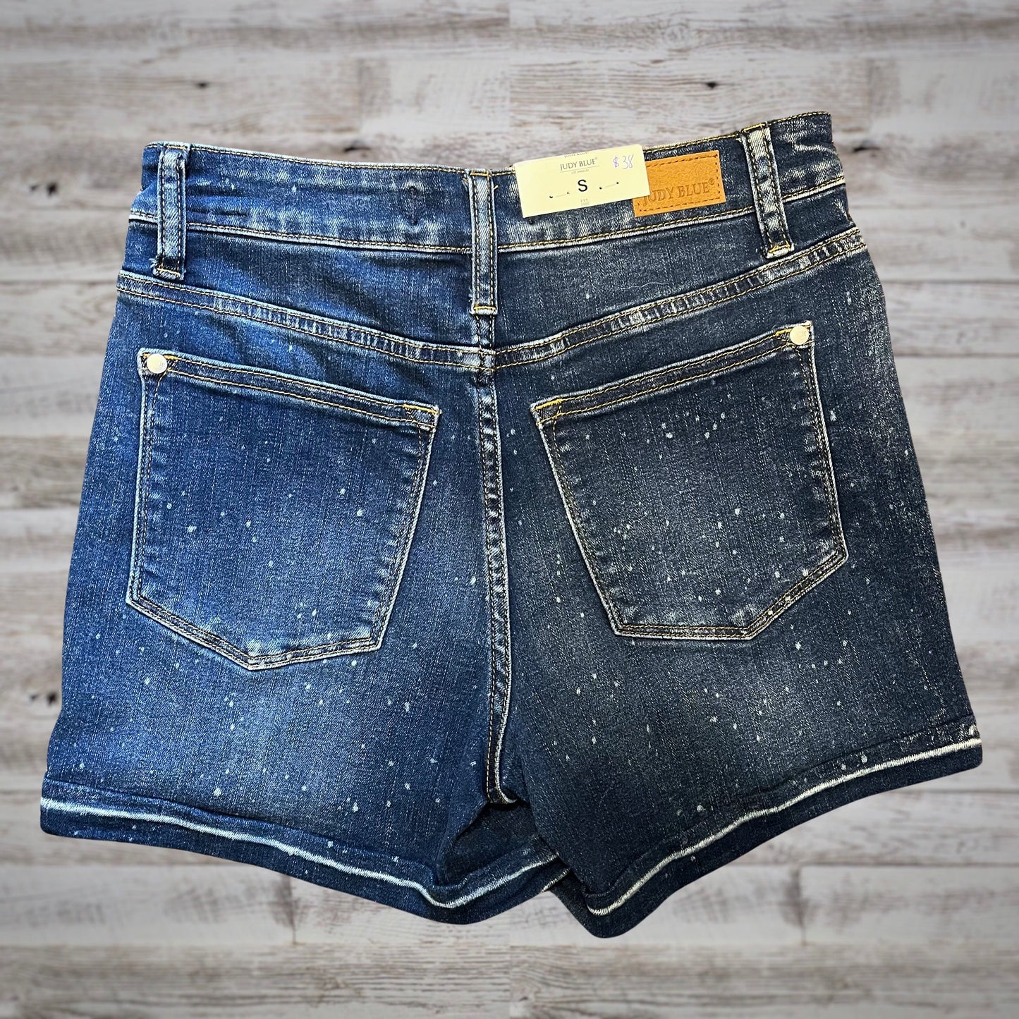 Judy Blue Bleach Splatter High Rise Jean Shorts