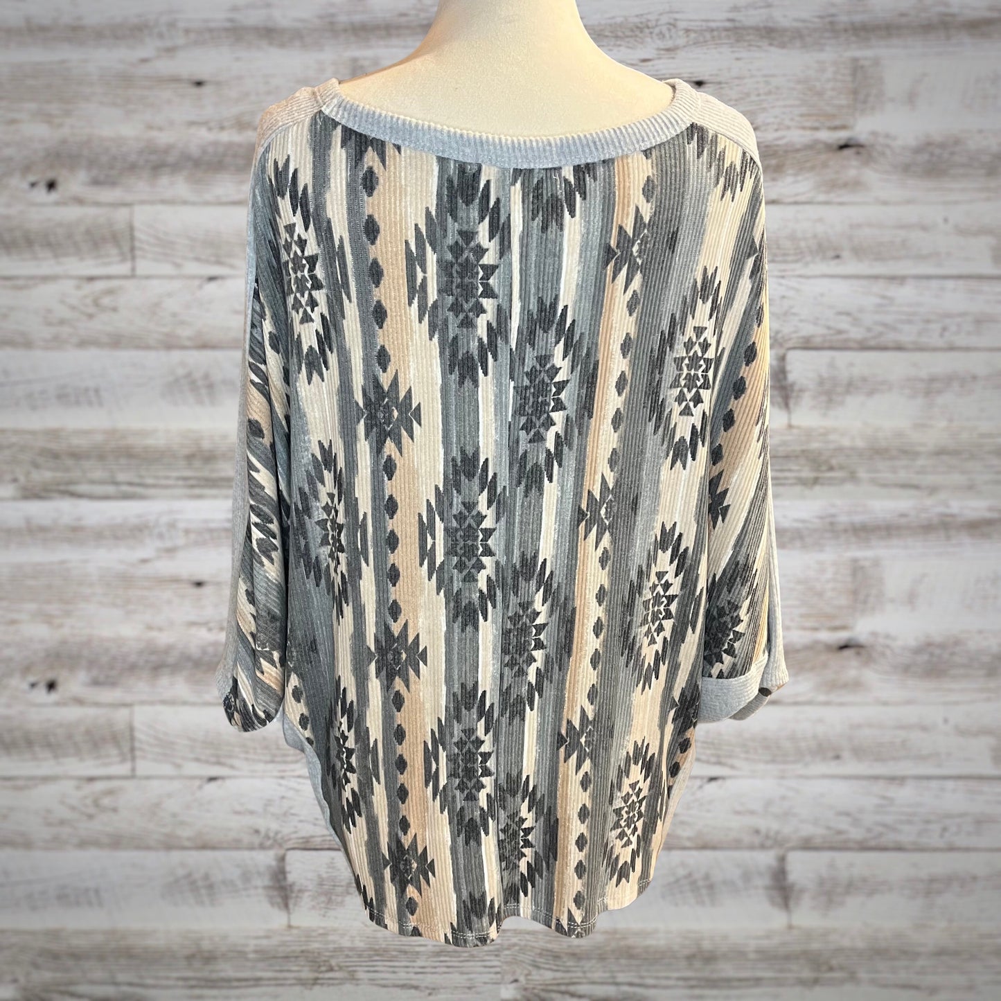 PLUS Super Soft Southwestern Print Batwing Top