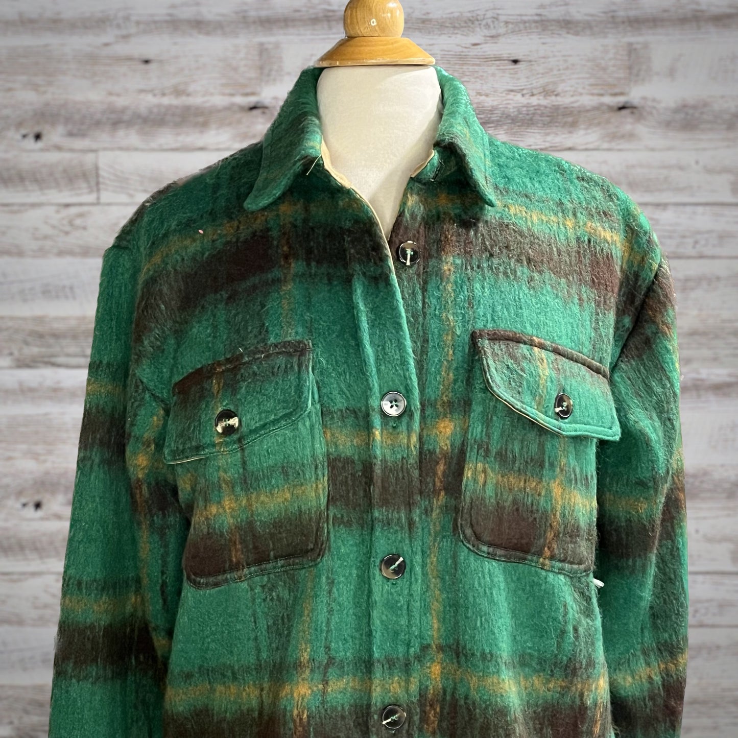 Fuzzy Fleece Plaid Midweight Shacket