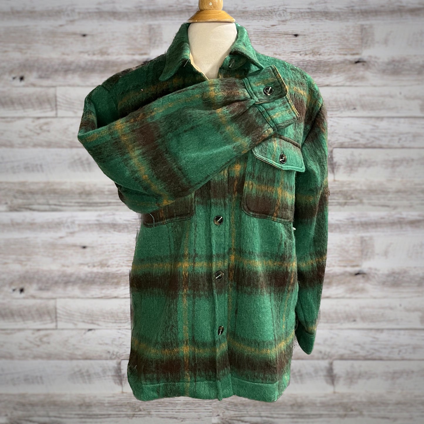 Fuzzy Fleece Plaid Midweight Shacket