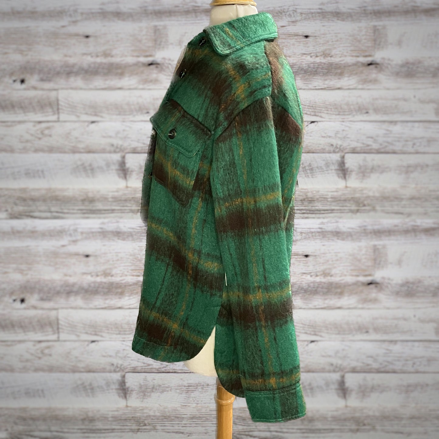 Fuzzy Fleece Plaid Midweight Shacket