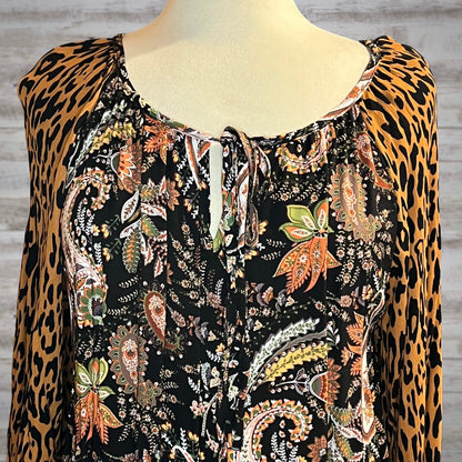 The Stevie Paisley and Leopard Long Sleeve Blouse