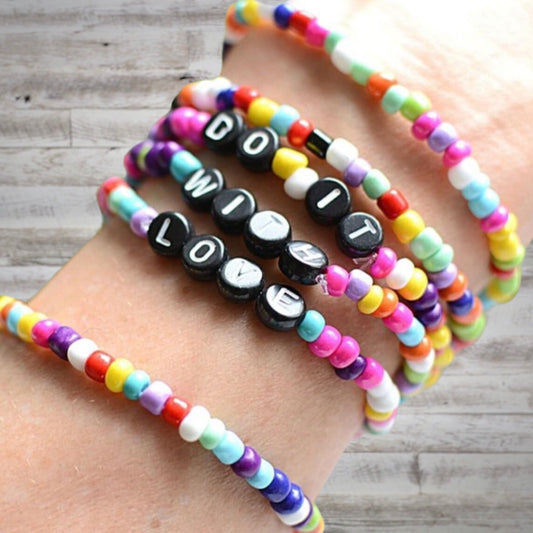 “Do It with Love” Beaded 3 Bracelet Set