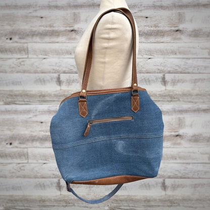 Myra Bag Sofia Western Denim Woven Large Tote Bag