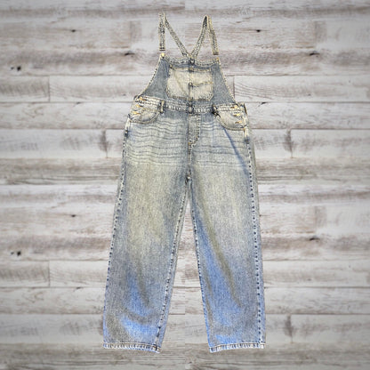 PLUS Relaxed Fit Denim Bib Overalls in Light Wash