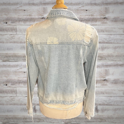 Vervet Bleached Floral Distressed Jean Jacket