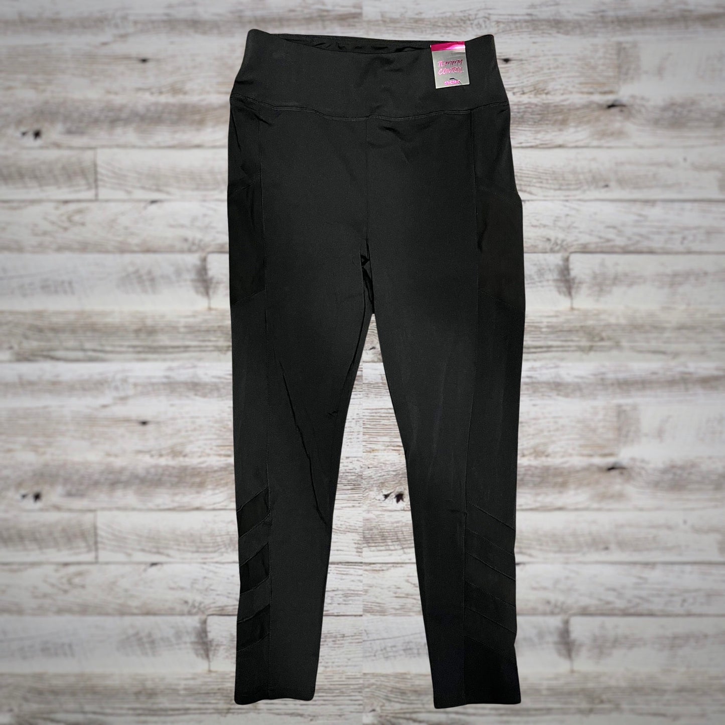 PLUS Tummy Control Workout Leggings with Pockets in Black