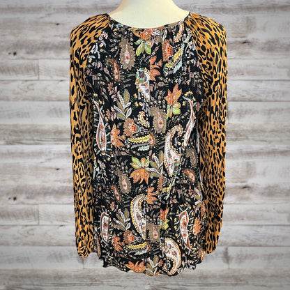 The Stevie Paisley and Leopard Long Sleeve Blouse