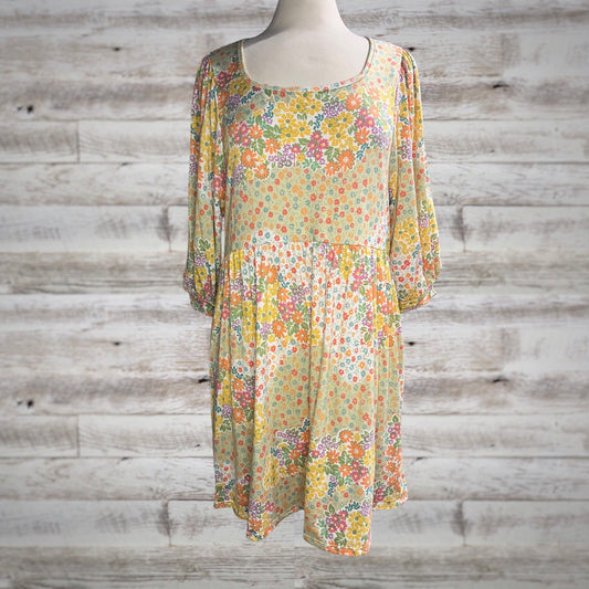 Spring Meadow Square Neck Jersey Babydoll Dress