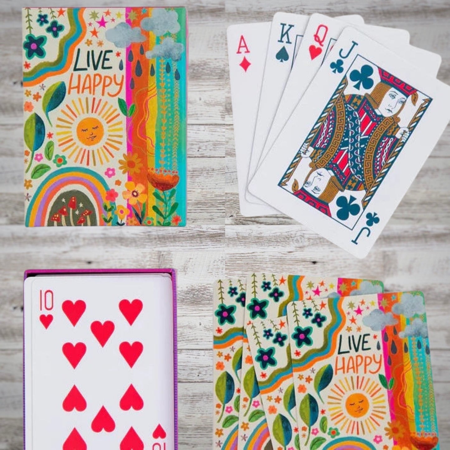 Live Happy Playing Cards by Natural Life