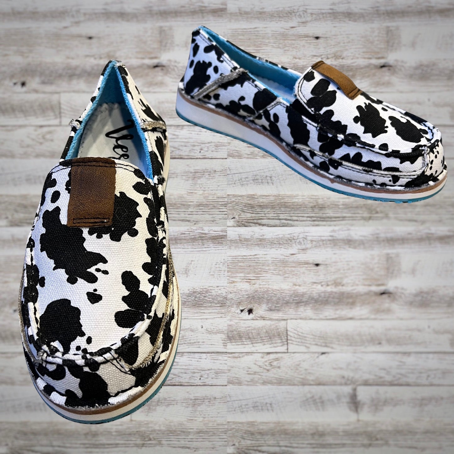 Very G Cow Print Slip On Canvas Shoes