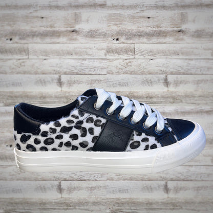 Very G Leopard Calf Hair Casual Lace Up Sneakers