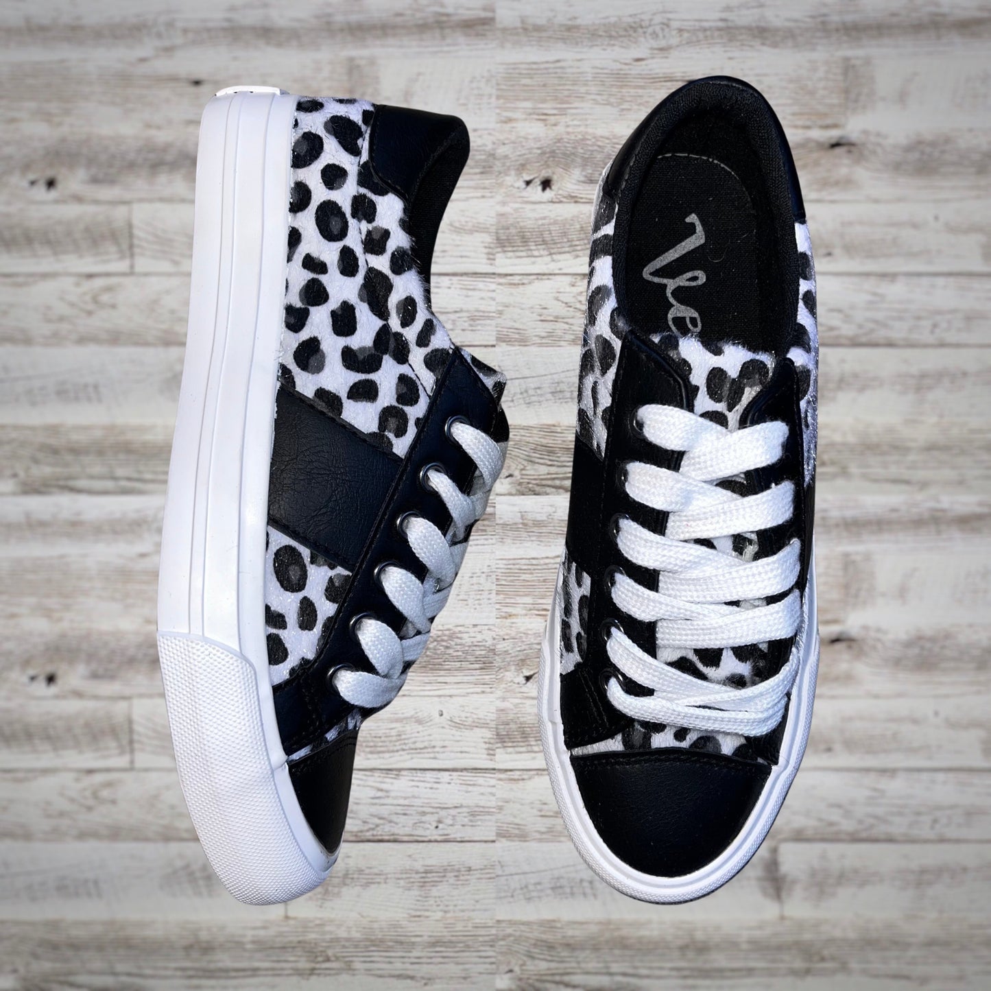 Very G Leopard Calf Hair Casual Lace Up Sneakers