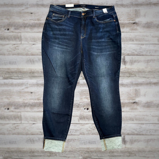 PLUS Judy Blue High Rise Cuffed Skinny Jeans in Dark Wash