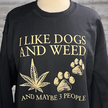 420 & Dogs Black Crew Sweatshirt