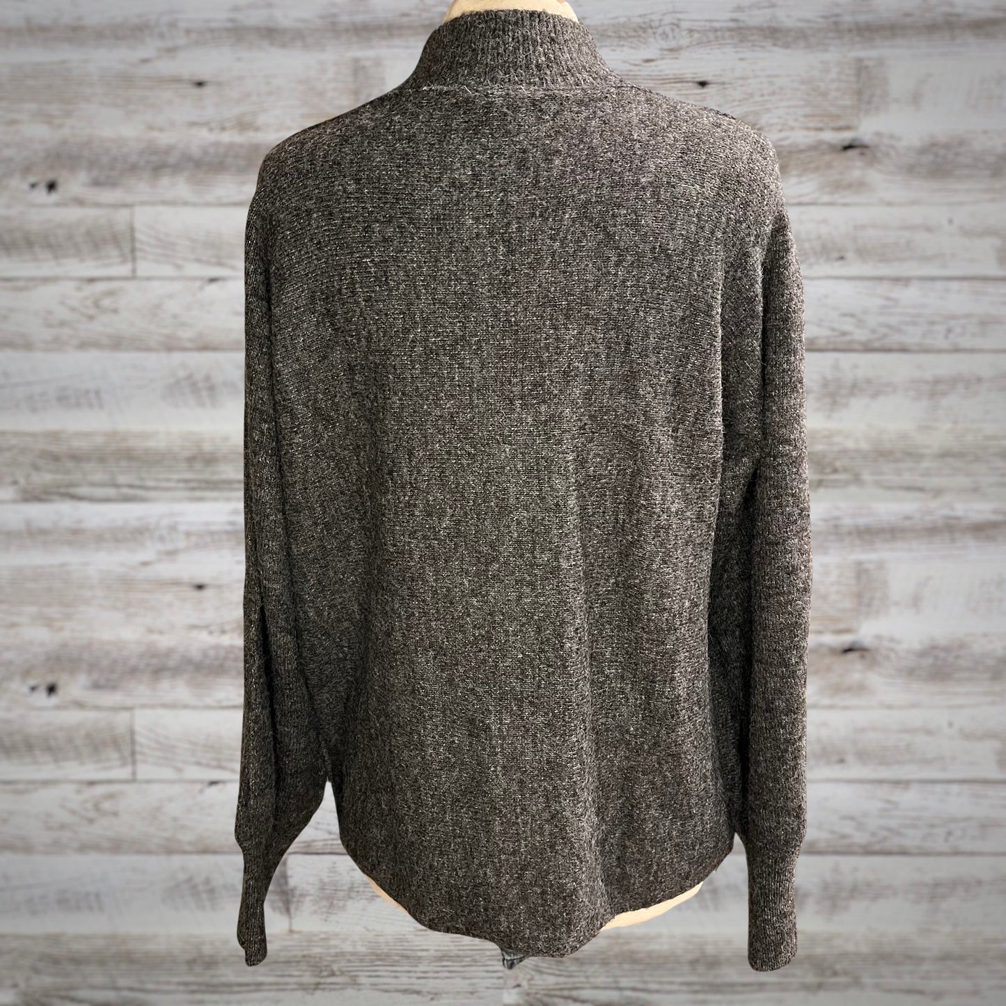 Mock Neck Heathered Charcoal Pullover Sweater