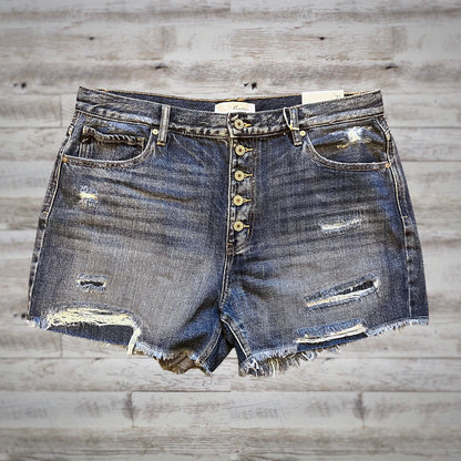 PLUS Kancan Distressed Cut-Off Button Fly Jean Shorts